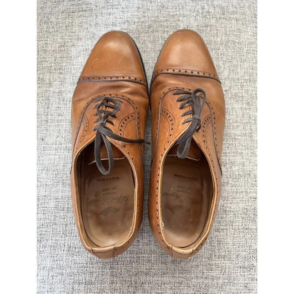 Alfred Sargent Blenheim Brogue Lace Up Shoes Brown UK 9 US 10 England